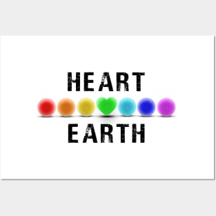 I Heart Earth Love Heart Rainbow Colors Save the Planet World Peace Earth Day Posters and Art